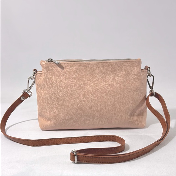 Valentina Elegant Pink Leather Crossbody Bag Italy ** - Picture 1 of 10